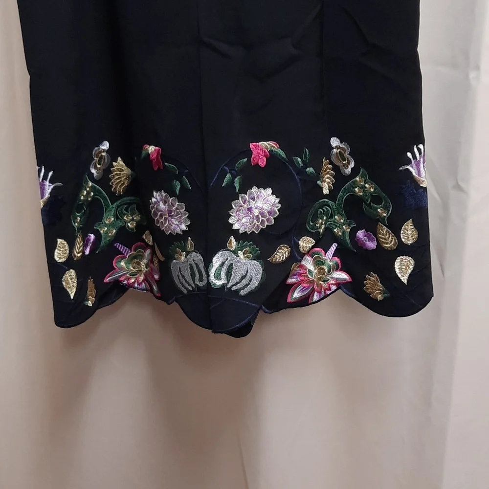 Foxidox Black Imbroidered Cup Sleeves L Dress - Picture 6 of 10